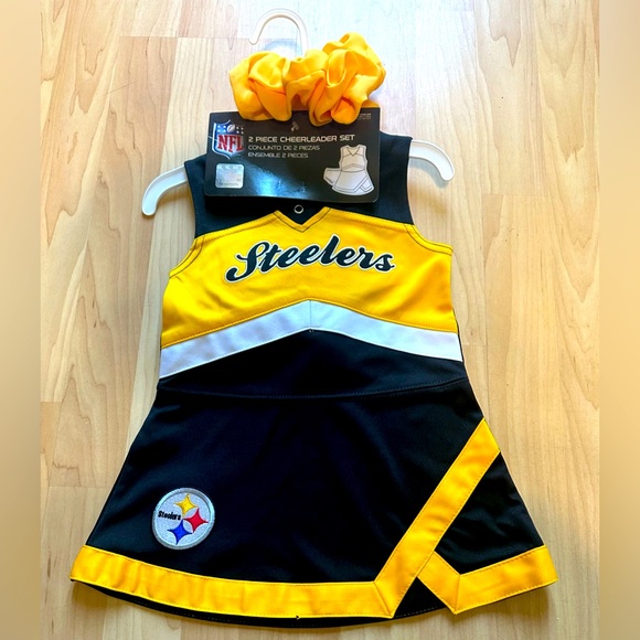 NFL Other - Pittsburgh Steelers Black and Yellow Cheerleader Dress Set with hair scrunchie